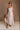 Gracie Taupe & White Stripe Midi Dress- full body view