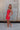 Adaline Red Scalloped Tank Top - full body side view