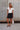 Gabby Black Polka Dot Tiered Mini Skirt - full body view