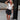 Gabby Black Polka Dot Tiered Mini Skirt - full body front view
