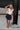 Gabby Black Polka Dot Tiered Mini Skirt - full body front view