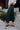 Sienna Hunter Green Satin Lace Midi Dress- frontal side view