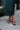 Sienna Hunter Green Satin Lace Midi Dress- close up view