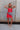 Adaline Red Scalloped Skirt - full body front view