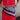 Emmie Red, White, & Navy Striped Satin Scarf - close up on model