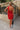 Selena Red & Cream Polka Dot Mini Skirt- full body back view