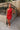 Selena Red & Cream Polka Dot Mini Skirt- full body view