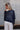 Mara Navy Sequin Open Knit Poncho - back view