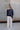 Mara Navy Sequin Open Knit Poncho - full body back view