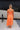Jessa Orange & White Striped Midi Dress - full body back view