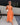Jessa Orange & White Striped Midi Dress - full body front view