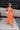 Jessa Orange & White Striped Midi Dress - full body front view
