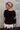 Elsie Black Button-Up Short Sleeve Top - back view