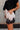 Sara Champagne Satin & Black Lace Shorts - close up side 