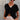 Elsie Black Button-Up Short Sleeve Top - front view