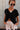 Elsie Black Button-Up Short Sleeve Top - front view