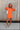 Paige Orange Denim Romper - full body front view