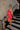 Rachelle Red & White Scalloped Mini Skirt - full body side view