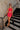 Rachelle Red & White Scalloped Mini Skirt - full body front view
