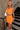 Adaline Orange Scalloped Mini Skirt - frontal view