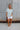 Kaley Sage & Ivory Striped Top - full body front view