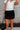 Mandie Black Denim Skort -  front view