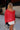 Mara Red Sequin Open Knit Poncho - back view