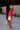 Mara Red Sequin Open Knit Poncho - full body side 