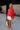 Mara Red Sequin Open Knit Poncho - full body frontal view
