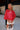 Mara Red Sequin Open Knit Poncho - front