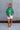 Aubrey Green Split Front Cardigan - full body front view