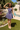 Piper Navy Blue & White Trim Mini Flare Dress- full front view