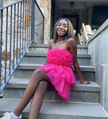 image of girl in a pink dress