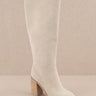 Shiloh Light Grey Knee High Boot - right side view of right shoe