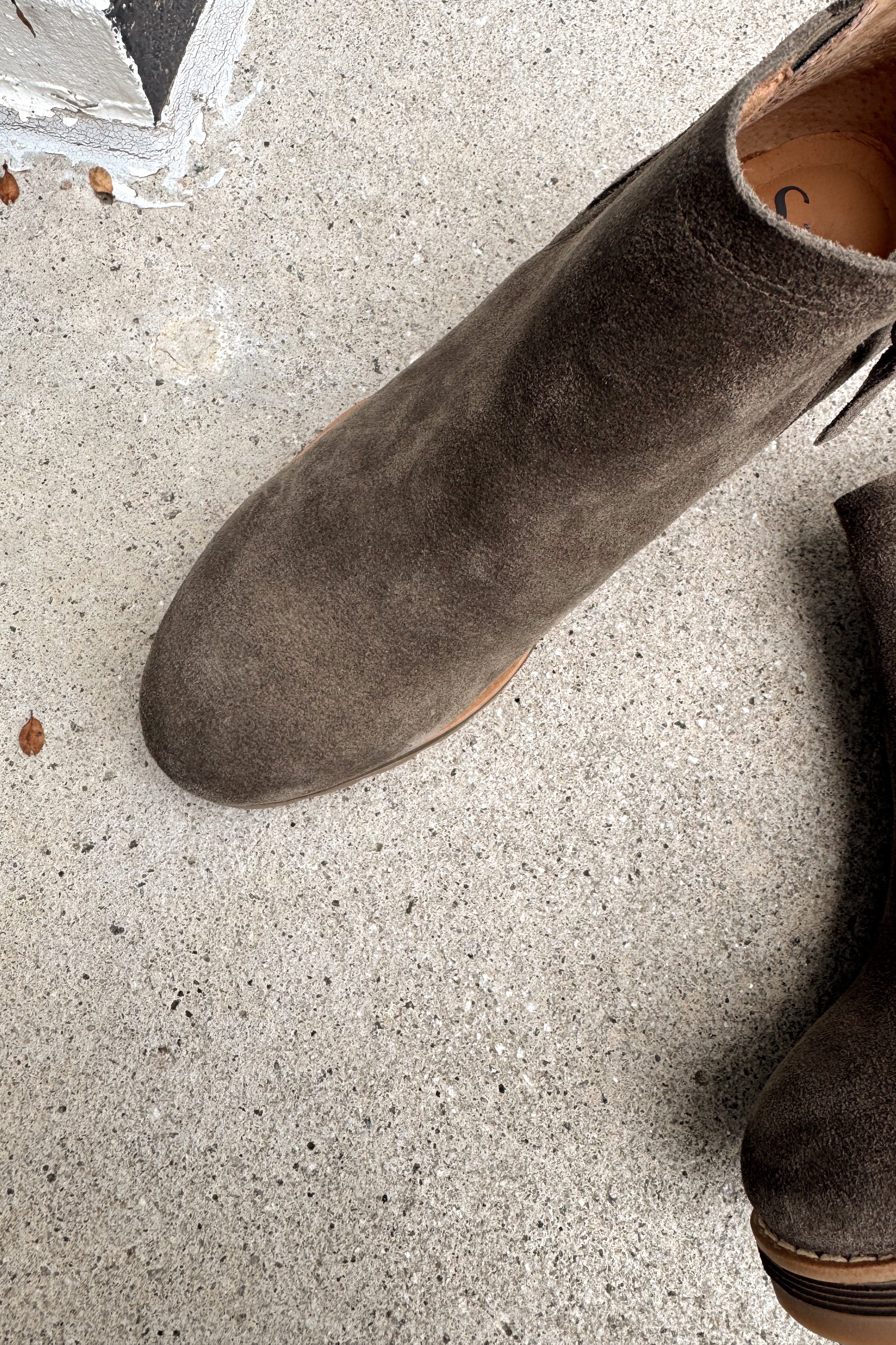 Sofft Emma Dark Taupe Wedge Bootie- toe view