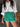 Erin Green & White Active Shorts - front 