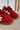 Shu Shop Sasha Red Suede Sneaker- close up front toe view