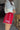 Erin Red & White Active Shorts - side view