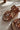 Corkys Bad Habit Brown & Gold Stud Wedge Sandal- close up top view