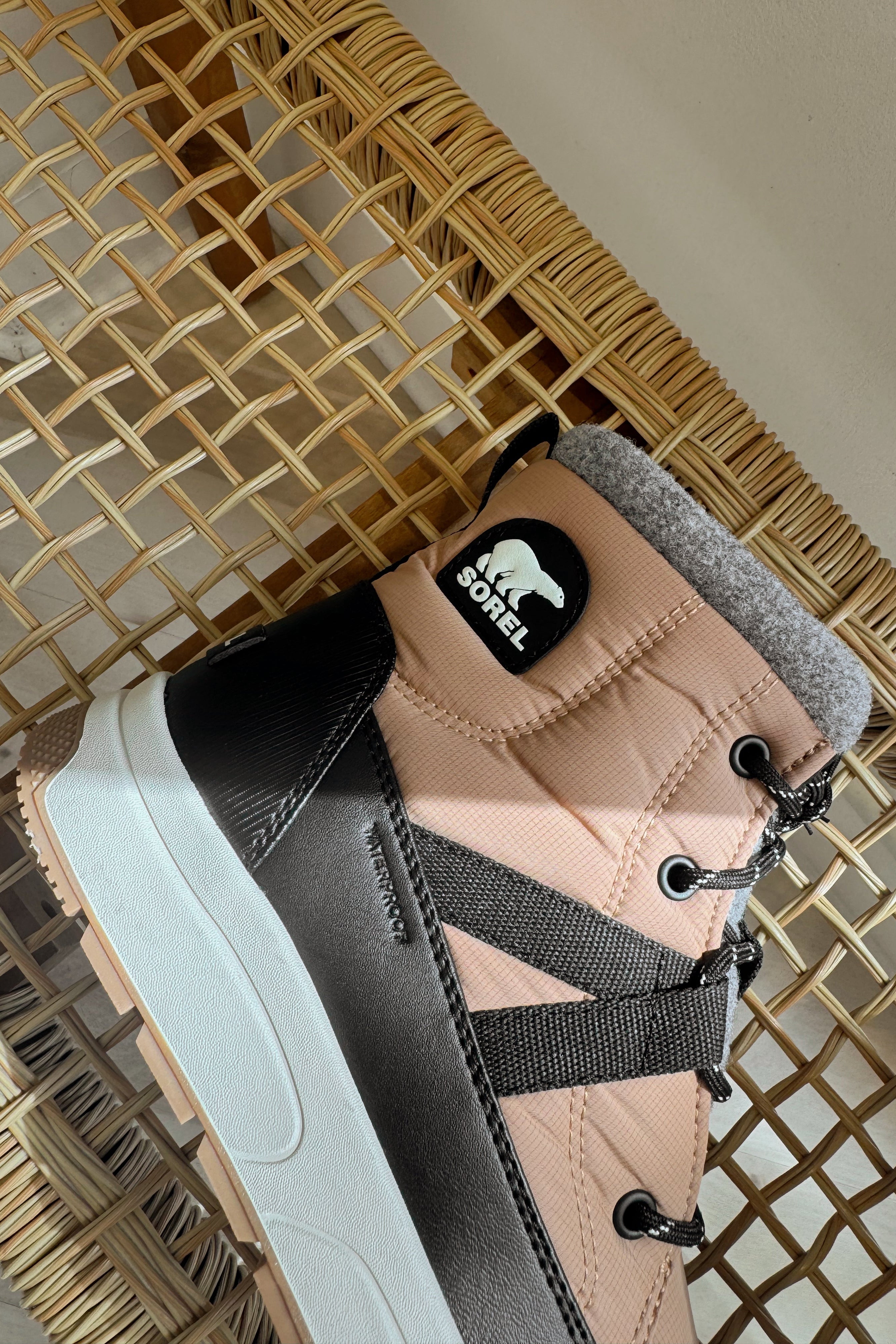 Sorel Whitney III MID Tawny Buff/Black Waterproof Boot- back view