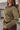 Sami Olive Leather Collar Zip-Up Sweater - frontal side view