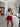 Erin Red & White Active Shorts - front mirror view
