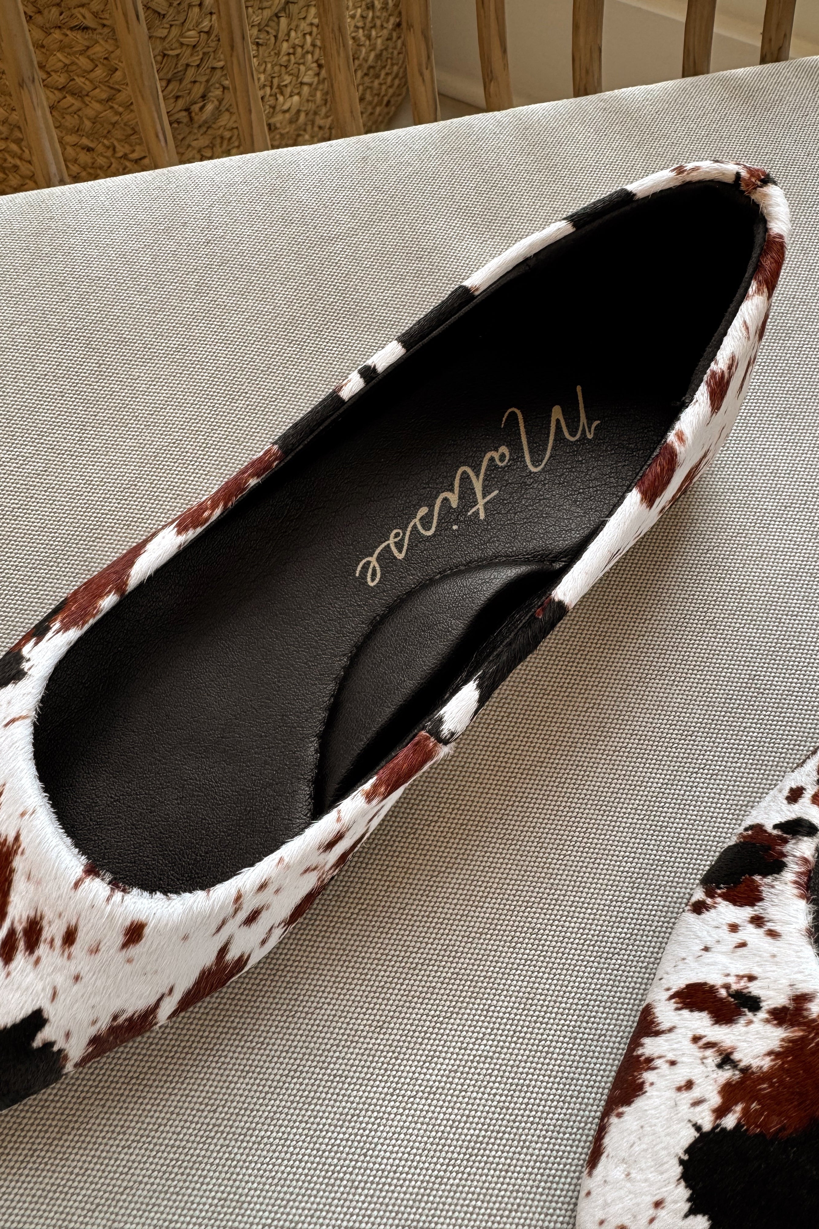 Matisse Phillip Brown Calf Hair Ballet Flat- close up view