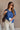 Lainey Navy Cotton Short Sleeve Top - front view