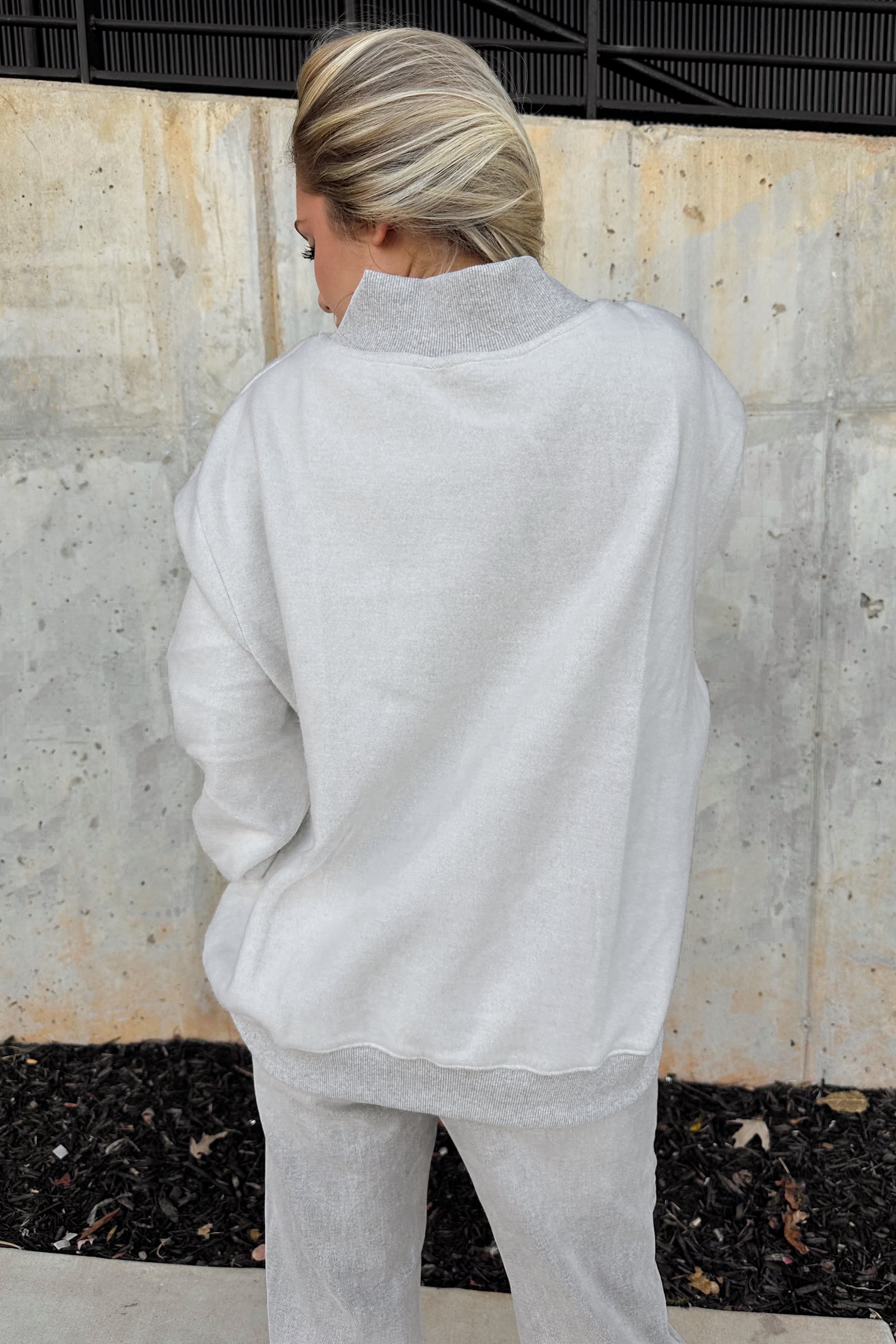 Arkansas Reversible Mock Neck Sweatshirt- top back view