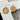 Shiloh Gold & Silver Cross Medallion Earrings - front and back flat lay