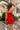 Avery Red Halter Neckline Mini Dress- close up back view