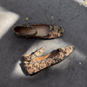 Mystic Leopard Studded Ankle Strap Flat- flat lay view