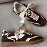 Dolce Vita Notice Chocolate Corduroy Sneaker- close up flat lay view