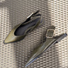Steve Madden Shay Olive Slingback Flat- flat lay close up view